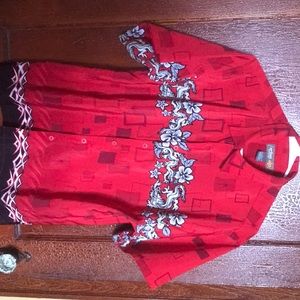 Red and white Hawaiian shirt